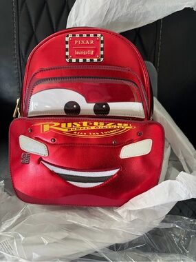 Loungefly Disney Pixar Cars Metallic Lightning McQueen Cosplay Mini Backpack